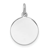 14k White Gold Plain .027 Gauge Circular Engravable Disc Charm